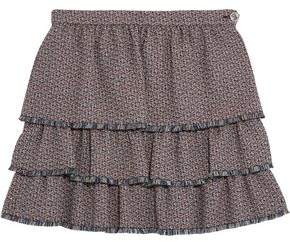 Sonia Rykiel Layered Pleated Wool-Tweed Mini Skirt