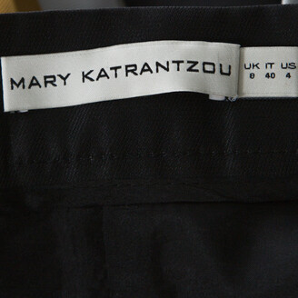 Mary Katrantzou Black Floral & Stripe Print Short Algernon Skirt S