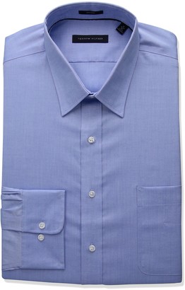 Tommy Hilfiger Men's Tall Non Iron Big Fit Solid Point Collar Dress Shirt