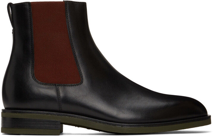 Paul Smith Black & Red Canon Chelsea Boots - ShopStyle