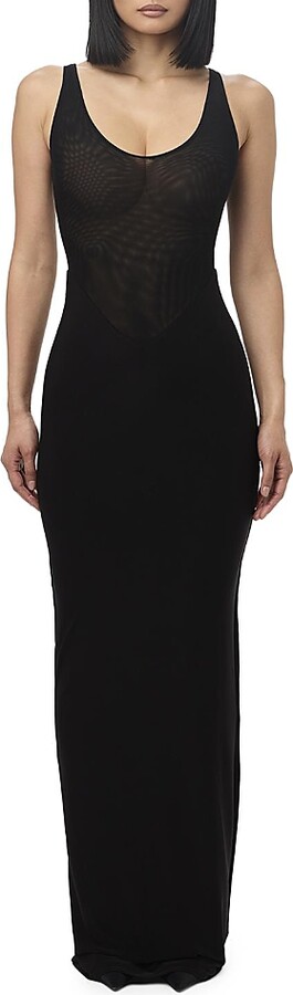 Naked Wardrobe Hourglass Mesh Tank Maxi Dress