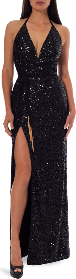 HELSI Gloria Sequin Plunge Neck Gown - ShopStyle Evening Dresses