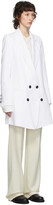 Thumbnail for your product : Ann Demeulemeester White Cotton & Linen Coat