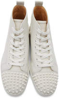Thumbnail for your product : Christian Louboutin White Lou Spikes High-Top Sneakers
