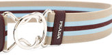 Thumbnail for your product : Prada striped belt - women - Leather/Elastodiene/metal - 75
