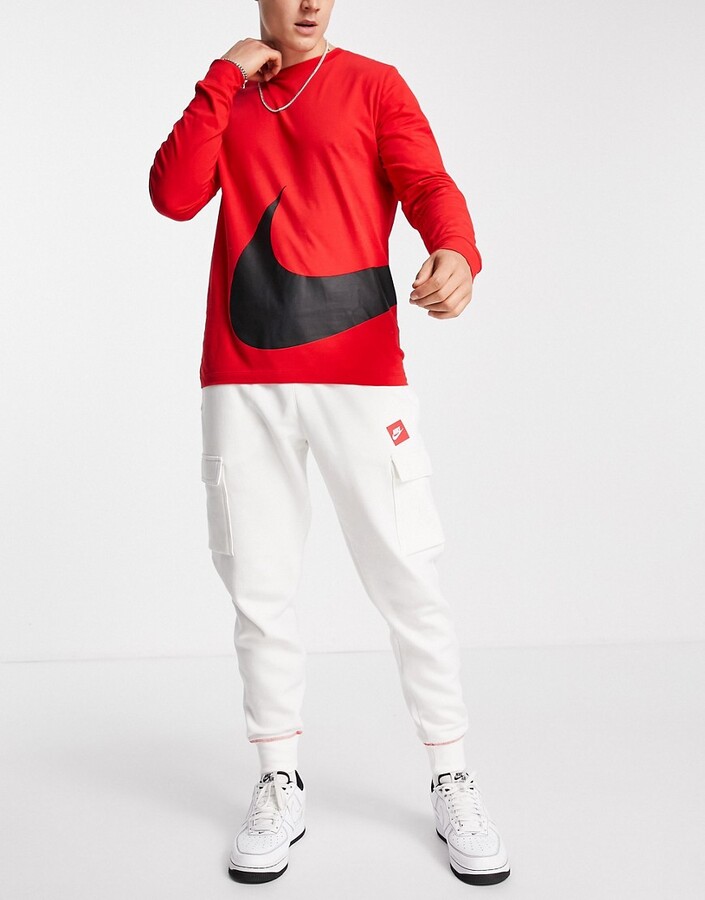 Nike Just Do It cuffed cargo fleece sweatpants in white - ShopStyle  Activewear Pants