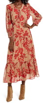 Sam Edelman Floral Long Sleeve Tiered Midi Dress