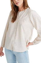 Thumbnail for your product : Madewell Windowpane Balloon Sleeve Peasant Top