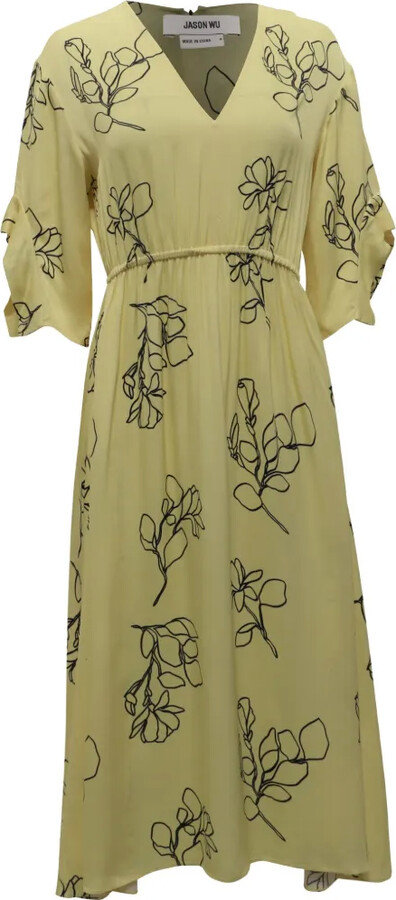 Jason Wu floral-print V-neck midi dress