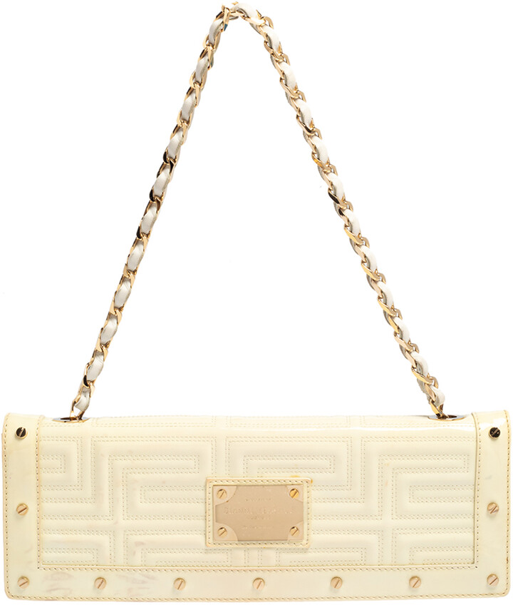 Gianni Versace White Quilted Patent Leather Flap Shoulder Bag ShopStyle