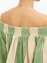 Thumbnail for your product : Ace&Jig Marisol Ruched-neck Cotton Top - Green