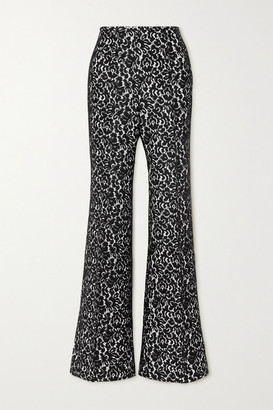 black lace flared trousers