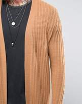 Thumbnail for your product : ASOS Longline Textured Cardigan In Camel