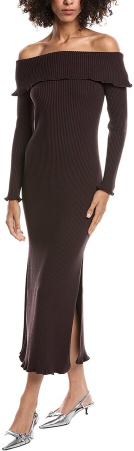 AMUR Meadow Lettuce Edge Midi Dress