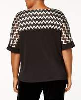 Thumbnail for your product : Alfred Dunner Plus Size Zig-Zag Top with Necklace