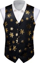 Thumbnail for your product : DiBanGu Christmas Suit Vest for Men Fun Snowflake Waistcoat Bow Tie Pocket Square Cufflinks Set Festival Party Gifts
