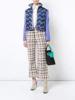 Thumbnail for your product : MSGM check tweed cropped flared trousers