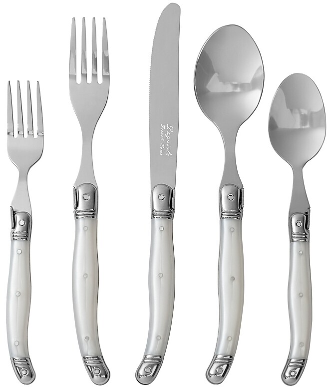 French Home Laguiole By 20Piece Flatware Set In Pearl White ShopStyle