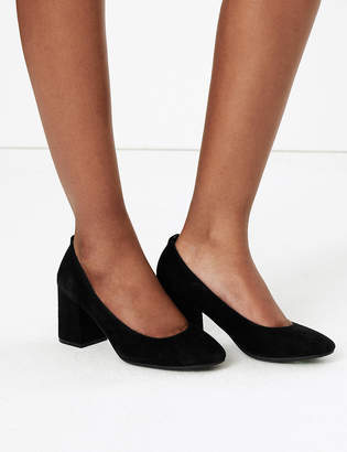 Marks and Spencer Suede Round Toe Court Shoes