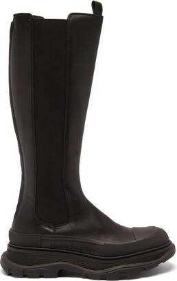 Alexander McQueen Tread Sole Leather Boots