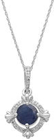Thumbnail for your product : Lord & Taylor 14Kt. White Gold, Sapphire & Diamond Pendant Necklace