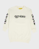 Thumbnail for your product : Off-White Girl's Floral Logo-Print Sweatshirt Dress, Size 4-12