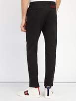 Thumbnail for your product : Gucci Embroidered Cotton Chino Trousers - Mens - Black