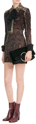Victoria Beckham Spiral Clutch with Leather and Shearling