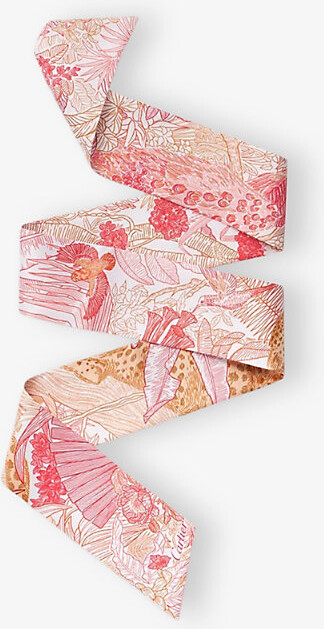 Cartier Womens Cherry Red/Pink Panthère Greenhouse Silk-Twill Bandeau 1 Size