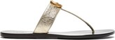 Thumbnail for your product : Gucci GG Marmont T-bar Metallic-leather Sandals
