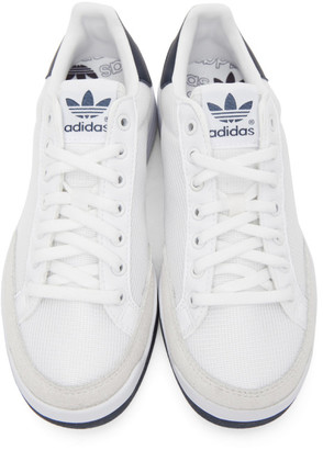 adidas White and Navy Rod Laver Sneakers