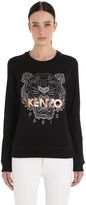 Kenzo Sweatshirt En Coton Légèrement Brulé Motif Tigre