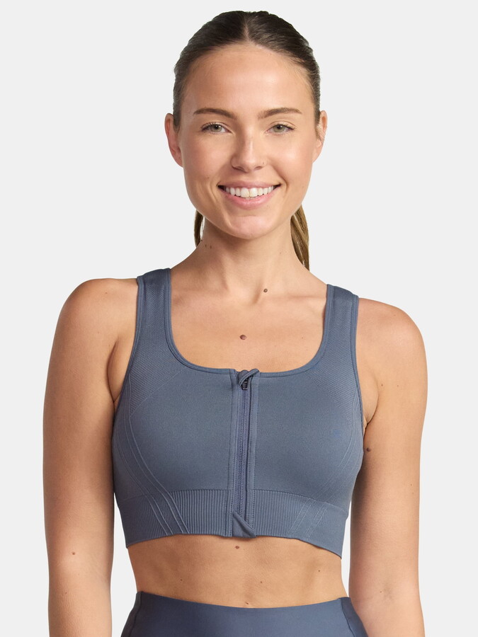 Avia Women’s Medium Support Zip Front Sports Bra, Sizes S-XXXL