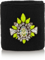 Thumbnail for your product : Shourouk Wimblee Swarovski crystal-embellished stretch-terry wristband