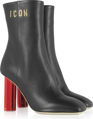 DSQUARED2 Black Leather Plexy High-heel Boots