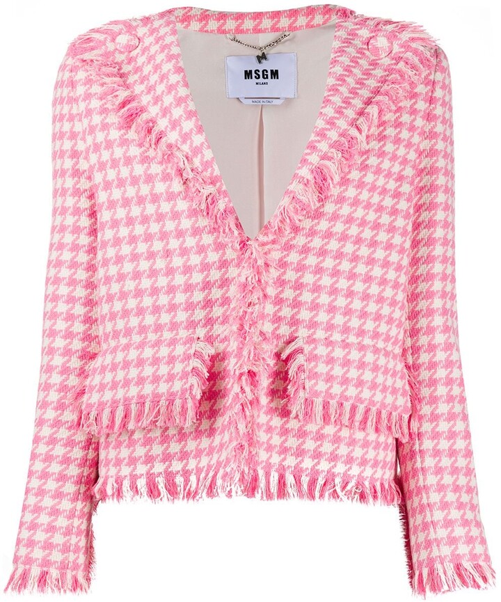 hot pink tweed jacket
