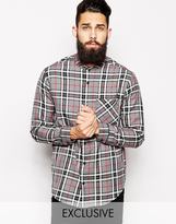 Thumbnail for your product : Reclaimed Vintage Checked Shirt with Grandad Collar