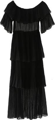 Goodnight Macaroon 'Jackie' Sheer Off The Shoulder Pleated Dress (4 Colors)