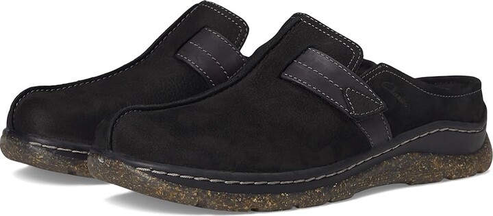 Clarks Orlene Clogs Women's Flat Shoes Black Nubuck : 8 EE - Extra Wide Leather