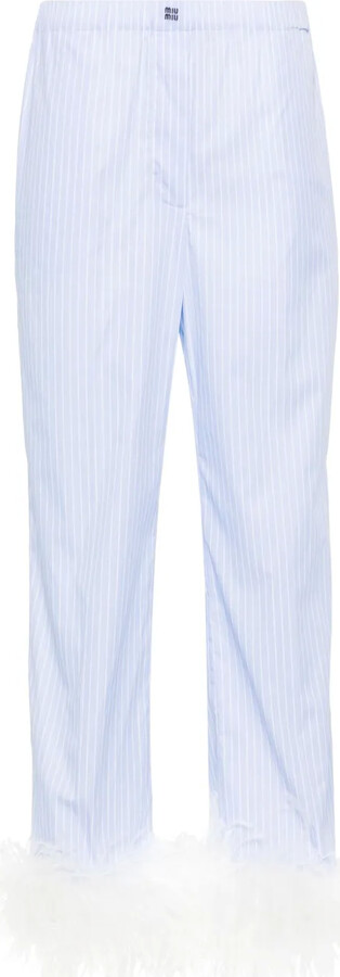 Miu Miu Pinstriped Straight-Leg Trousers