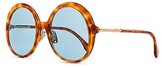 Thumbnail for your product : Fendi Promeneye Oversize Round Sunglasses in Brown