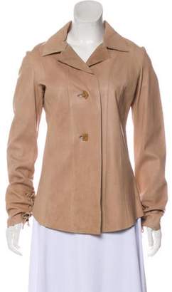 Henry Beguelin Suede Button-Up Jacket Nude Suede Button-Up Jacket