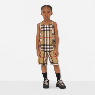 Burberry Childrens Contrast Check Mesh Shorts Size: 12Y