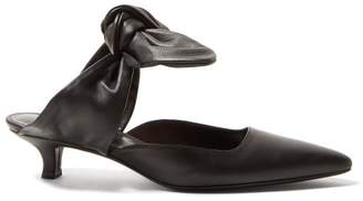 The Row Coco Leather Kitten-heel Mules - Womens - Black