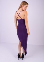 Thumbnail for your product : Missy Empire Genesis Purple Ruched Asymmetric Bodycon Dress