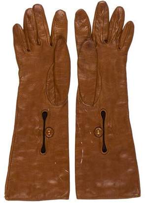 Prada Leather Grommet Gloves gold Leather Grommet Gloves