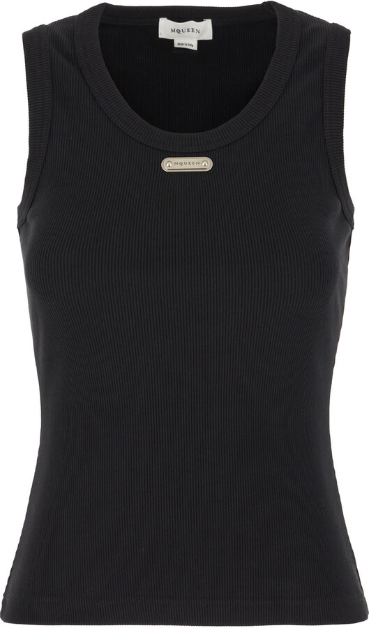 Alexander McQueen Black Cotton Top