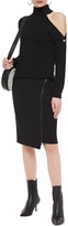 Thumbnail for your product : Bailey 44 Josie Asymmetric Zip-detailed Ponte Pencil Skirt