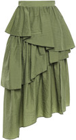 Thumbnail for your product : House of Holland Rip Stop Asymmetric Tiered Shell Midi Skirt
