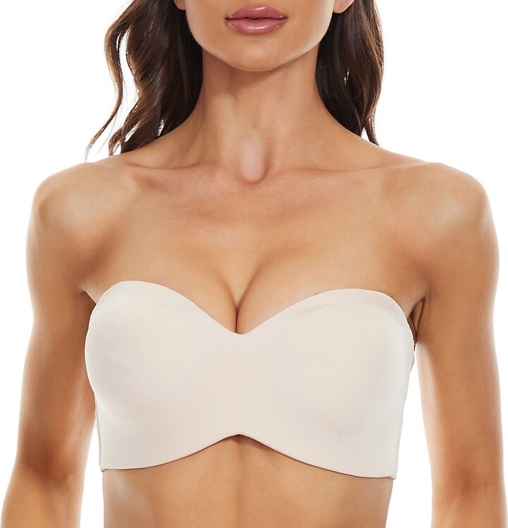 Soouicker Strapless Push Up Bras For Bigger Bust Women Bandeau Bra With Support Underwired Non